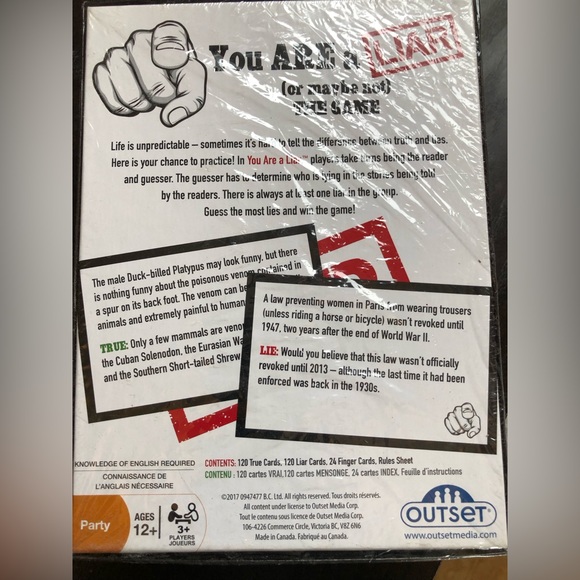 “You Are A Liar…(or maybe not)” The Game new in box unopened - Picture 2 of 3